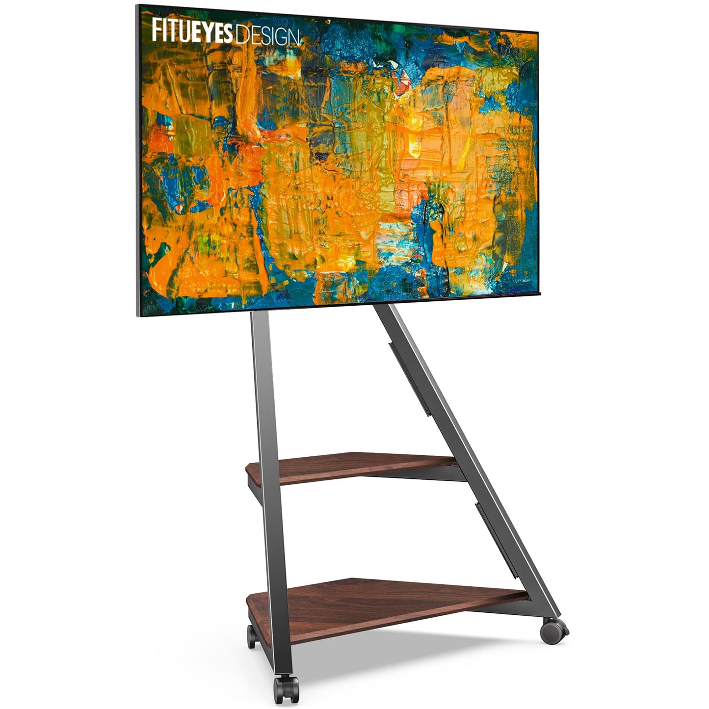 FITUEYES Mobiler TV Ständer mit Rollen für 32–65 Zoll Fernseher