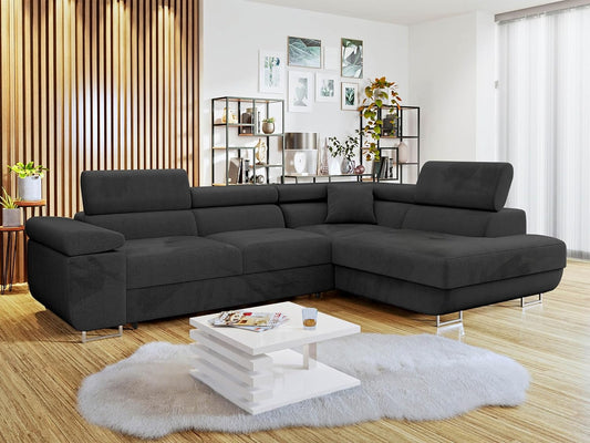 Mirjan24 Torezio Ecksofa mit Schlaffunktion und Bettkasten – 4-Sitzer L-Form