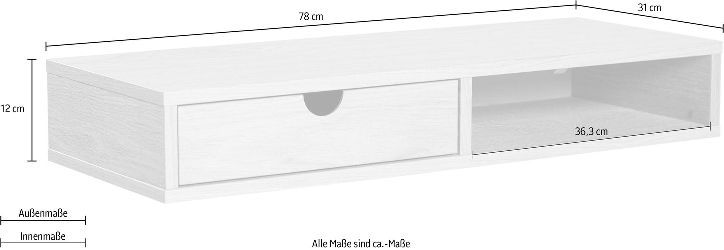 Woodman Farsta Wand-Stauraumschrank Eiche Furnier – FSC, Schwebend, Modern, Platzsparend
