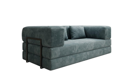 Luxusbetten24 Lazy 3-Sitzer Sofa – Designer Couch aus Cord, Modernes Loungesofa mit Metallrahmen