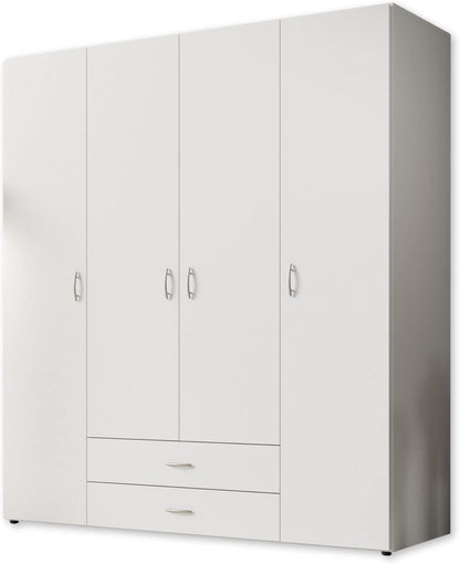 Stella Trading Kleiderschrank mit Drehtüren – Holzschrank für Schlafzimmer, zeitloses Design