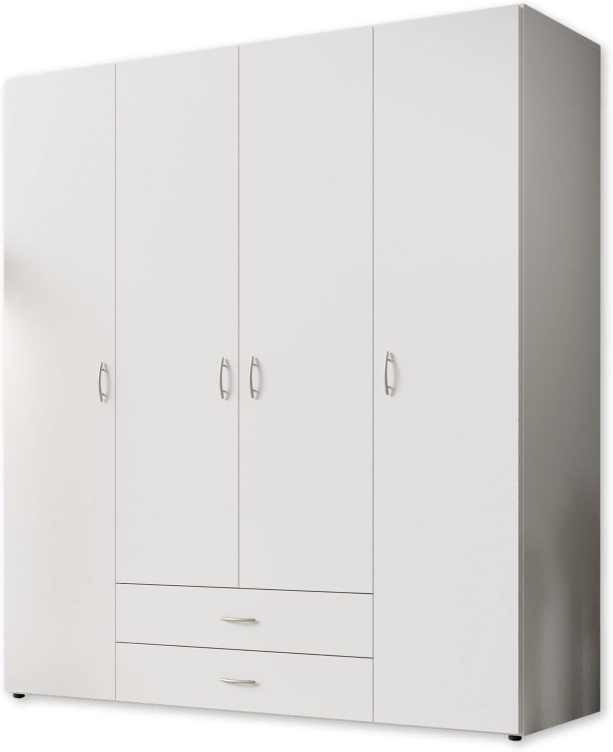 Stella Trading Kleiderschrank mit Drehtüren – Holzschrank für Schlafzimmer, zeitloses Design
