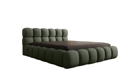Luxusbetten24 Polsterbett Boston – Designerbett mit Stauraum, Bouclé-Bezug, modernes Bettgestell
