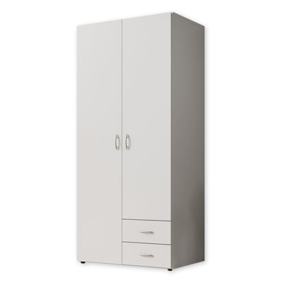 Stella Trading Kleiderschrank mit Drehtüren – Holzschrank für Schlafzimmer, zeitloses Design