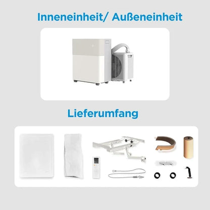Midea PortaSplit-E Tragbare Klimaanlage 12000 BTU Heizung Kühlung, Fernbedienung