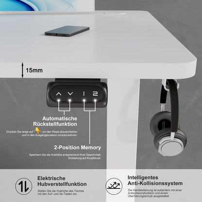 Devoko höhenverstellbarer Schreibtisch elektrisch – ergonomisch, stabil, mit Speicherfunktion