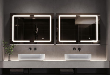 DICTAC LED Spiegelschrank Bad mit Steckdose und Touch-Sensor