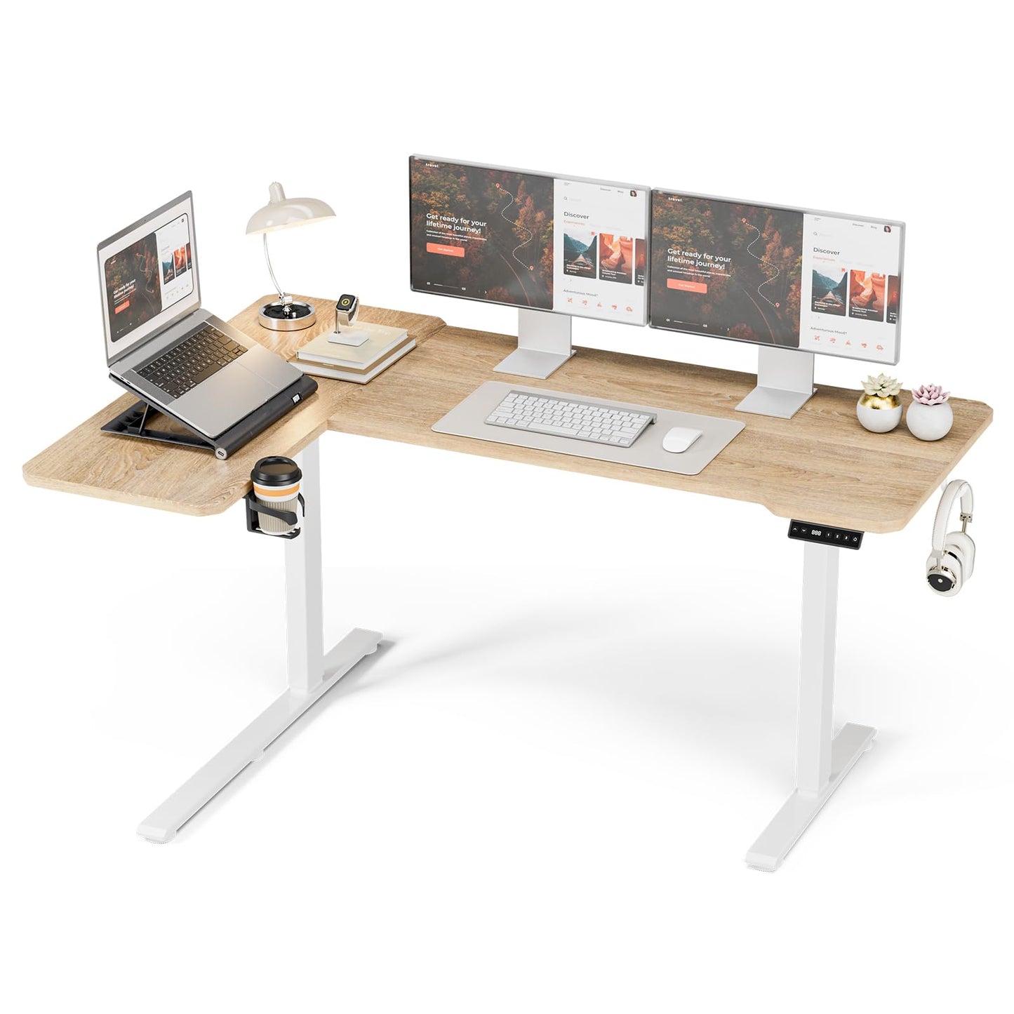 Acrolix Eckschreibtisch elektrisch höhenverstellbar – L-Form, ergonomisch, stabil