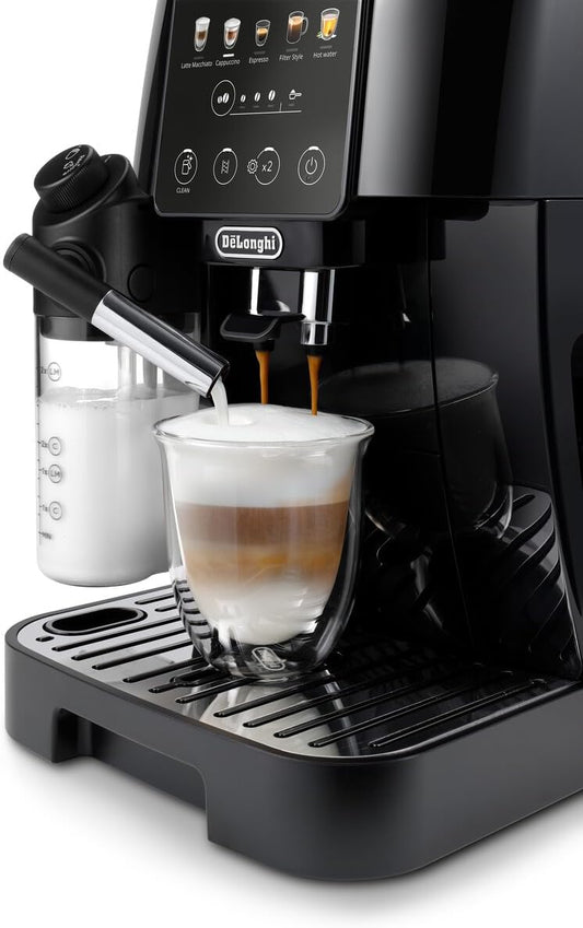 De'Longhi Magnifica Start Kaffeevollautomat, LatteCrema-Milchsystem, Espresso, Cappuccino, Soft-Touch, Schwarz