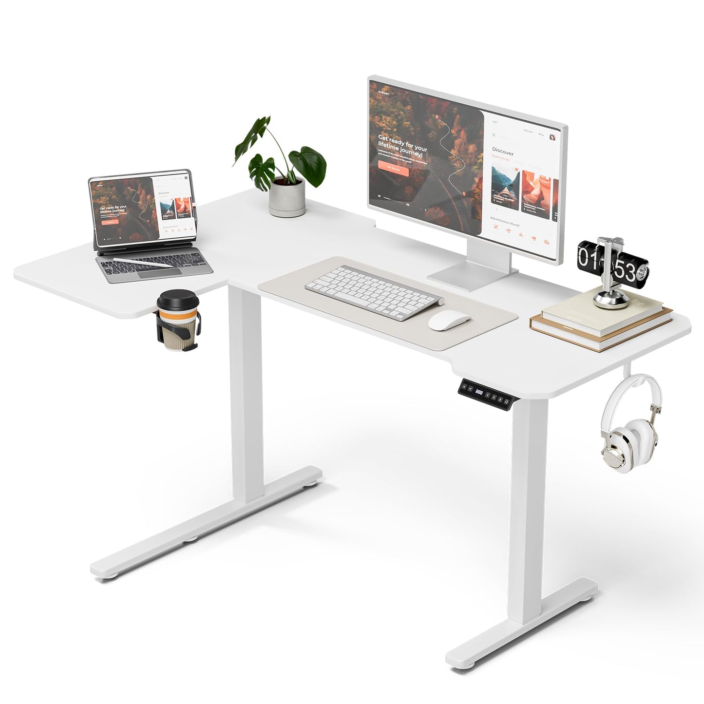 Acrolix Eckschreibtisch elektrisch höhenverstellbar – L-Form, ergonomisch, stabil