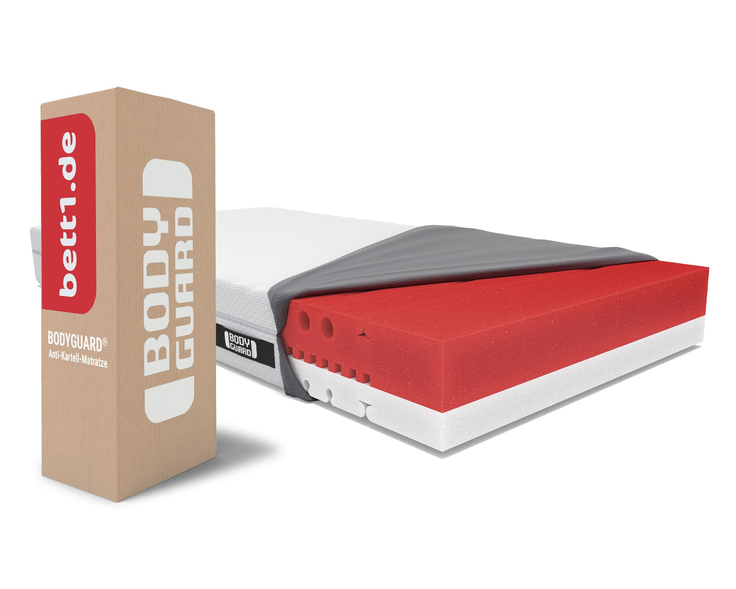 Bodyguard bett1 Matratze 2in1 QX-Schaum, 2 Härtegrade, abnehmbarer Bezug