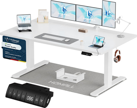 Homall höhenverstellbarer Schreibtisch elektrisch – Rechteck, USB, ergonomisch