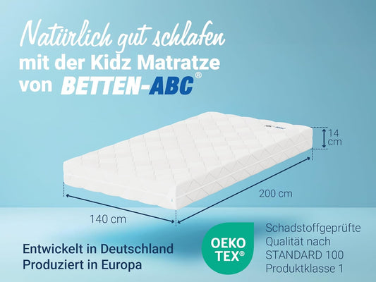 Betten-ABC Kinder & Jugend Matratze - Kaltschaum, Oeko-TEX, waschbarer Bezug