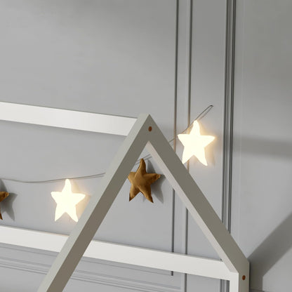 ecomi Montessori Hausbett Kinder aus Kiefernholz mit Rausfallschutz & Lattenrost