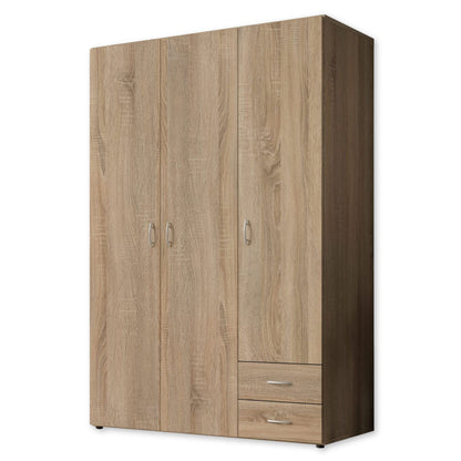 Stella Trading Kleiderschrank mit Drehtüren – Holzschrank für Schlafzimmer, zeitloses Design