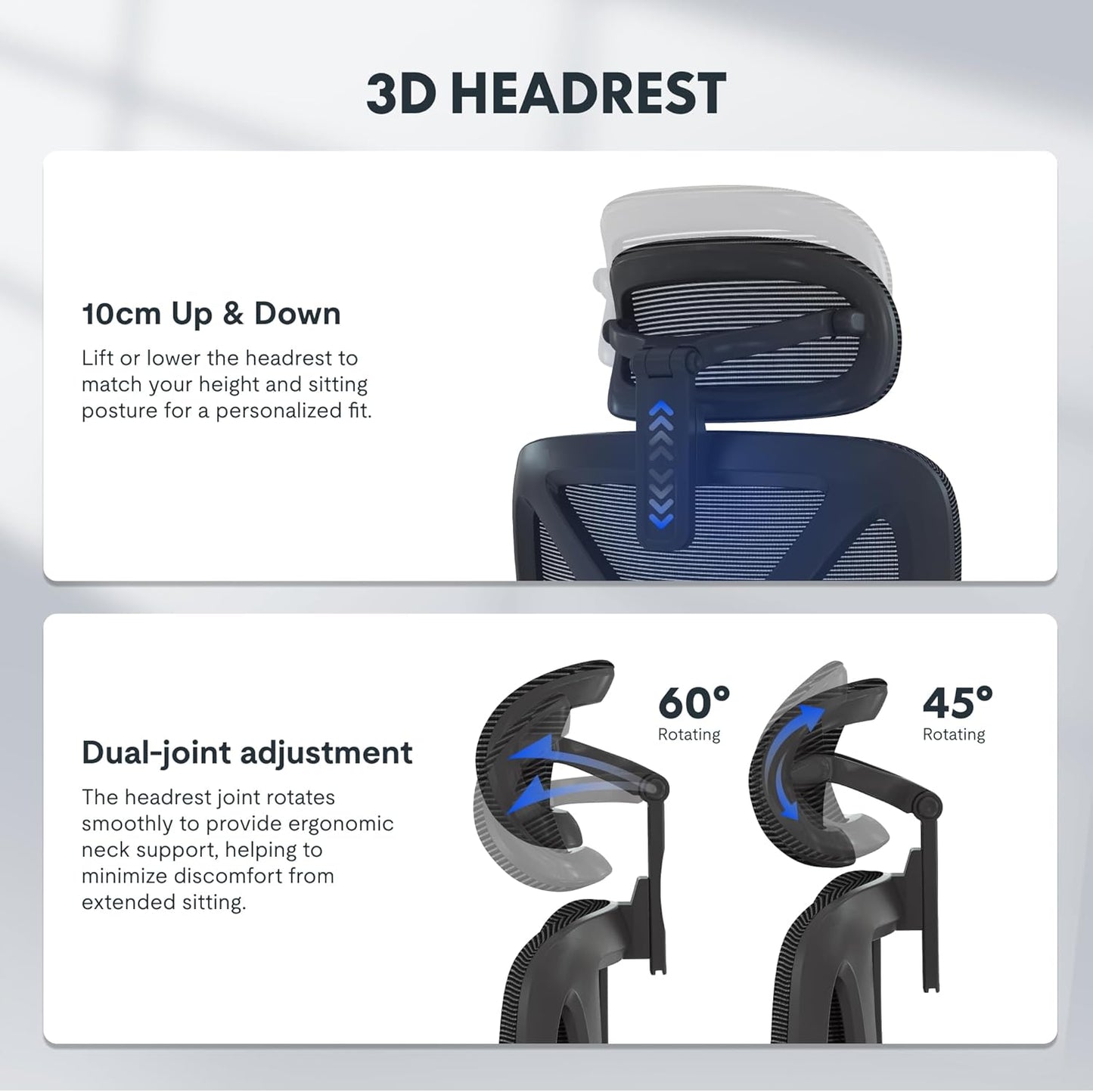 FLEXISPOT ErgoX Ergonomischer Bürostuhl mit Fußstütze – 5D-Rückenlehne, 3D-Armlehnen, Atmungsaktiv