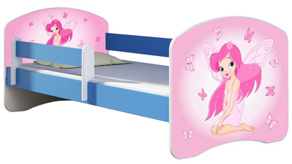 ACMA Kinderbett Jugendbett mit Einer Schublade und Matratze Blau mit Rausfallschutz Lattenrost II 140x70 160x80 180x80 (36 Feuerwehr, 160x80)