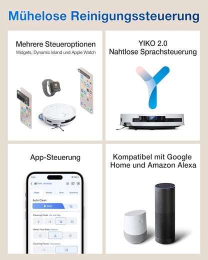 ECOVACS DEEBOT T50 Omni Saugroboter: 15.000 Pa, Heisswasser-Wischfunktion mit All-in-One Station