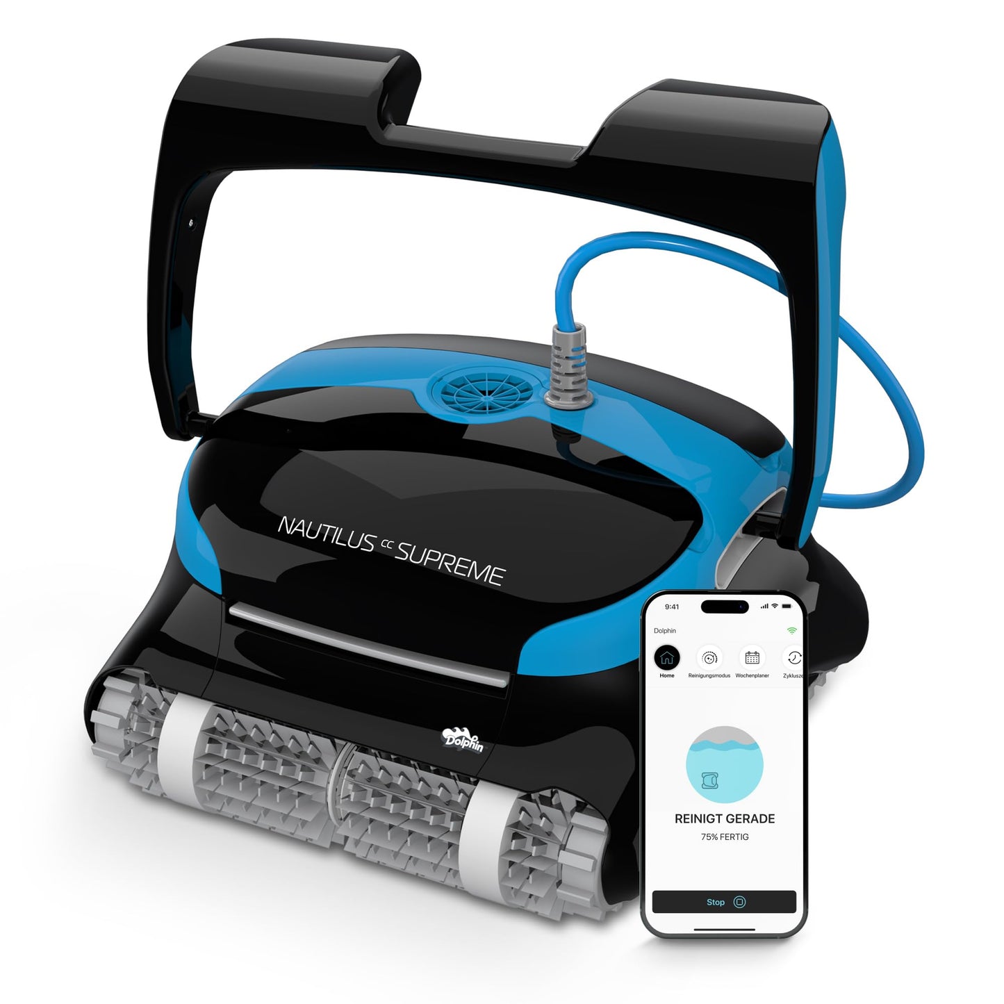 Dolphin Nautilus CC Automatic Pool Cleaner Pool Robot with Cable - Floor and Wall Cleaning - Energy Saving, Recessed Pools up to 10 m, Water Care