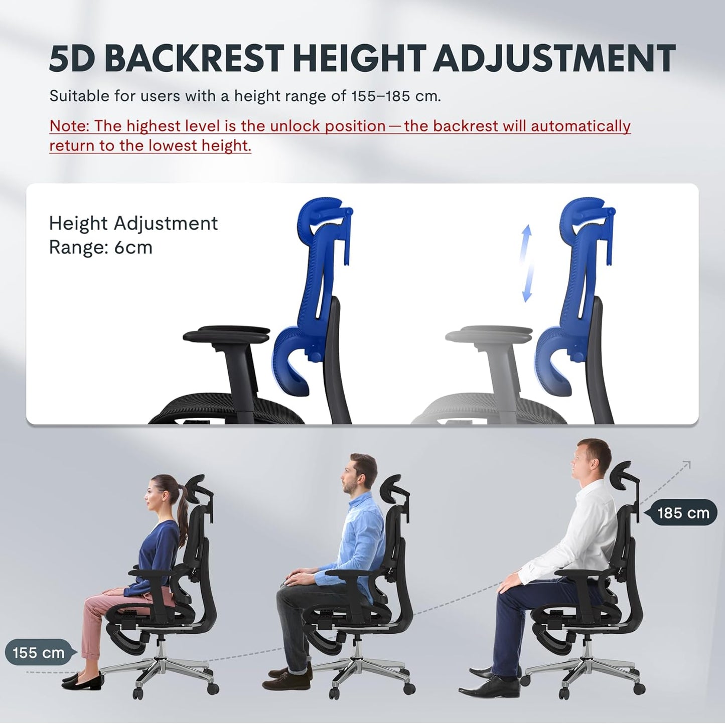 FLEXISPOT ErgoX Ergonomischer Bürostuhl mit Fußstütze – 5D-Rückenlehne, 3D-Armlehnen, Atmungsaktiv