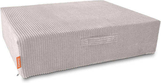 Funzy Hüpfpolster für Kinder 85x65x21 cm, Hüpfmatratze mit Taschenfederkern, Cord-Bezug Waschbar, Schadstofffrei, Motorik-Spielkissen, Cord Koala Grau