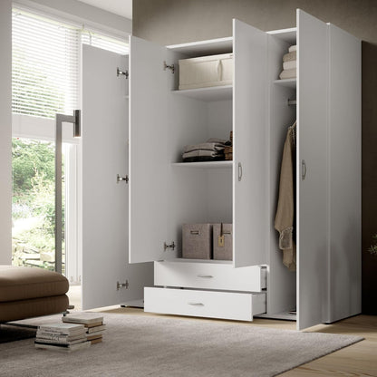 Stella Trading Kleiderschrank mit Drehtüren – Holzschrank für Schlafzimmer, zeitloses Design