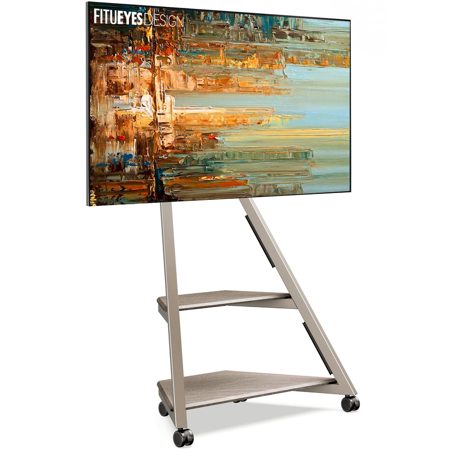FITUEYES Mobiler TV Ständer mit Rollen für 32–65 Zoll Fernseher