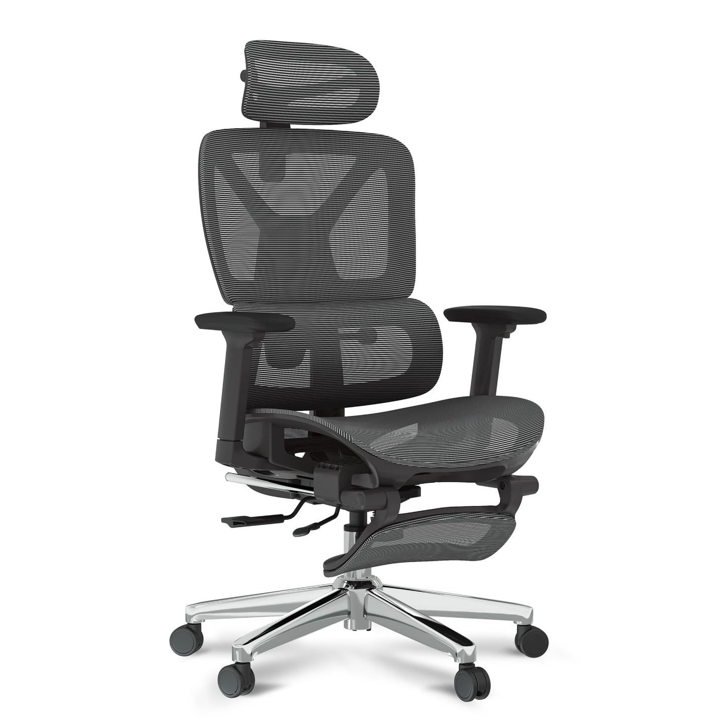 FLEXISPOT ErgoX Ergonomischer Bürostuhl mit Fußstütze – 5D-Rückenlehne, 3D-Armlehnen, Atmungsaktiv