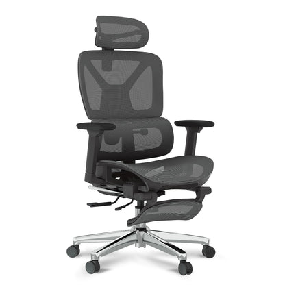 FLEXISPOT ErgoX Ergonomischer Bürostuhl mit Fußstütze – 5D-Rückenlehne, 3D-Armlehnen, Atmungsaktiv