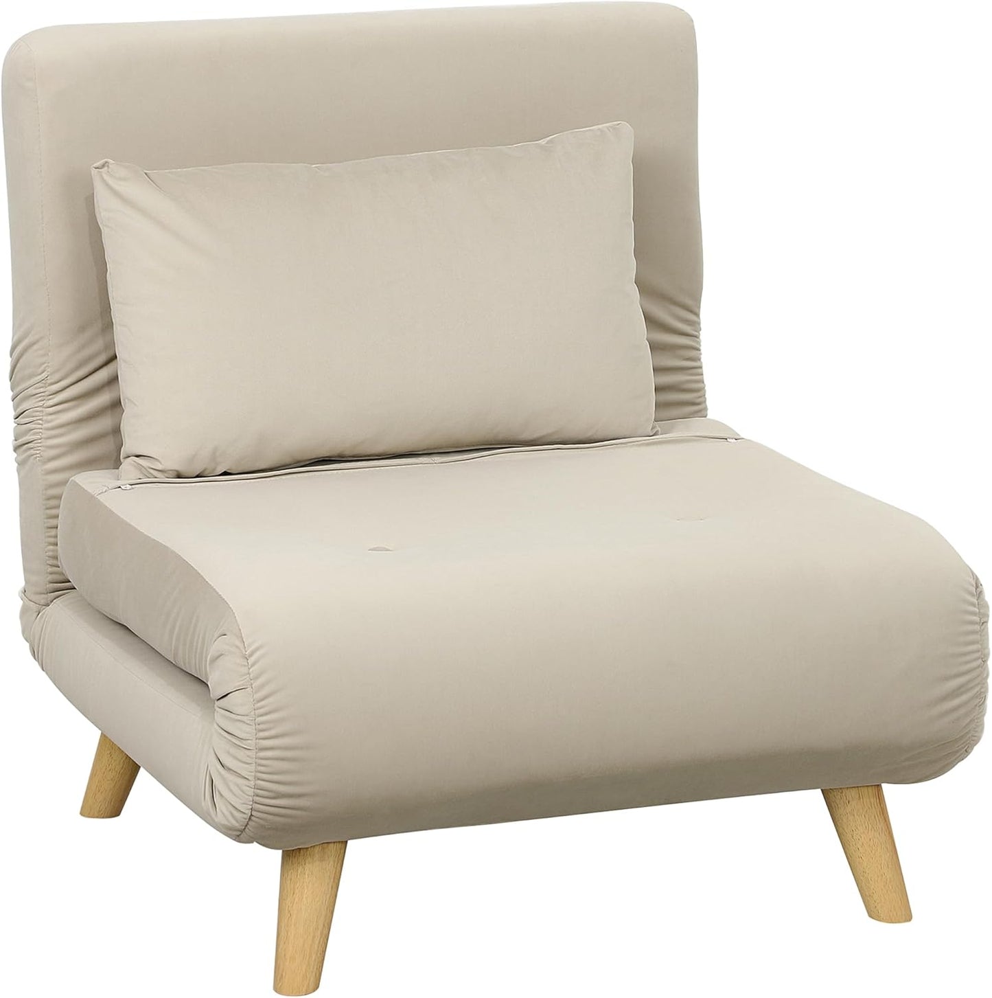HOMCOM 3-in-1 Schlafsessel Beige – Klappsofa mit Bettfunktion & verstellbarer Rückenlehne