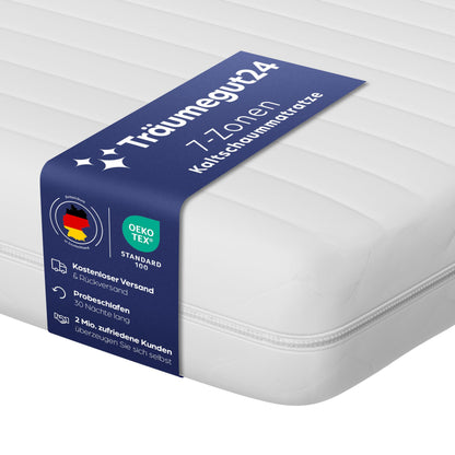 Träumegut24 AquaFlex 7-Zonen Kaltschaummatratze | Ergonomisch, Hypoallergen, Abnehmbarer Bezug, Oeko-TEX®
