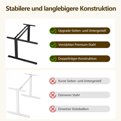 Acrolix Eckschreibtisch elektrisch höhenverstellbar – L-Form, ergonomisch, stabil