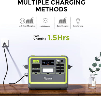 FOSSiBOT F2400 Powerstation 2048Wh, 2400W (4800W Peak), 3 AC Ausgänge