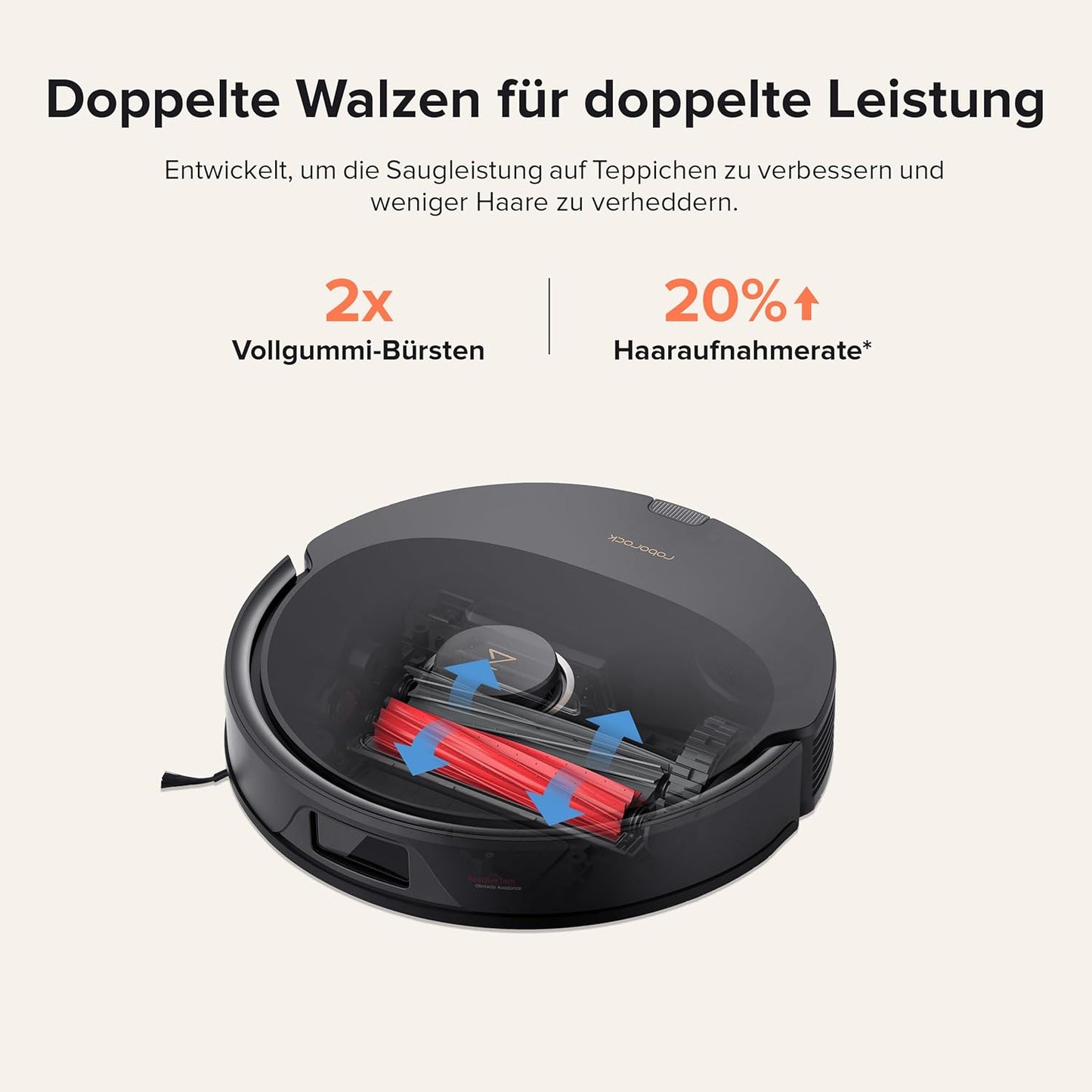 Roborock Q8 Max+, 5500Pa, DuoRoller, 2.5L Staubbeutel, 350ml Wassertank, LiDAR Navigation