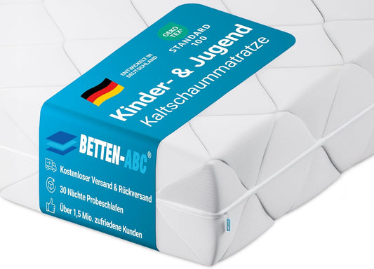 Betten-ABC Kinder & Jugend Matratze - Kaltschaum, Oeko-TEX, waschbarer Bezug