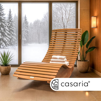 Casaria Sonnenliege 2er Set aus Akazienholz – Klappbar, Wetterfest, FSC-zertifiziert, 195×60 cm, Braun