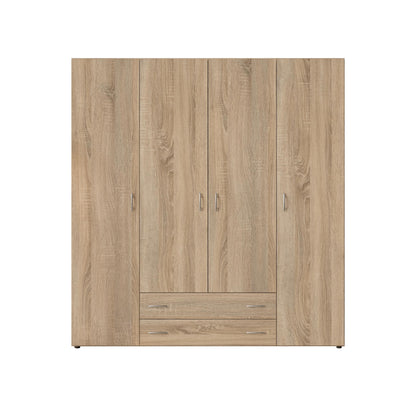 Stella Trading Kleiderschrank mit Drehtüren – Holzschrank für Schlafzimmer, zeitloses Design