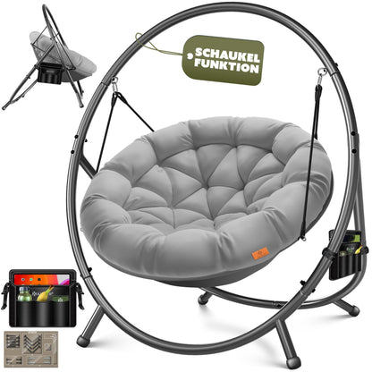 KESSER Hängesessel mit Gestell – Hängestuhl Indoor/Outdoor, inkl. Kissen & Tasche