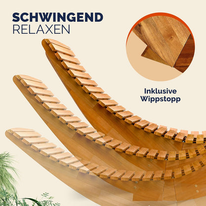 Casaria Sonnenliege 2er Set aus Akazienholz – Klappbar, Wetterfest, FSC-zertifiziert, 195×60 cm, Braun