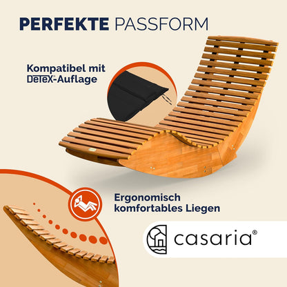 Casaria Sonnenliege 2er Set aus Akazienholz – Klappbar, Wetterfest, FSC-zertifiziert, 195×60 cm, Braun