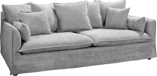 Riess Ambiente Heaven 3-Sitzer Sofa 200 cm Grau Bouclé Federkern Couch Modern Rücken echt