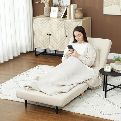 HOMCOM 3-in-1 Schlafsessel Beige – Klappsofa mit Bettfunktion & verstellbarer Rückenlehne