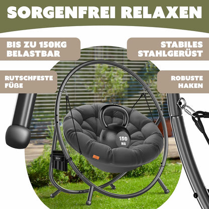 KESSER Hängesessel mit Gestell – Hängestuhl Indoor/Outdoor, inkl. Kissen & Tasche