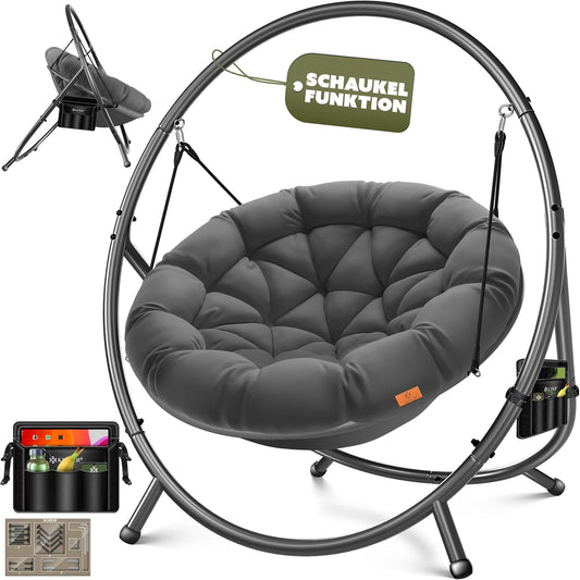KESSER Hängesessel mit Gestell – Hängestuhl Indoor/Outdoor, inkl. Kissen & Tasche