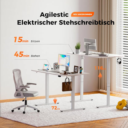 Agilestic höhenverstellbarer Schreibtisch elektrisch – ergonomisch, stabil, flexibel