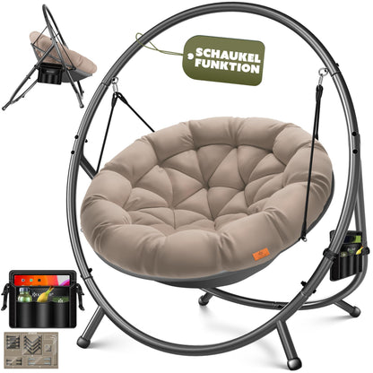 KESSER Hängesessel mit Gestell – Hängestuhl Indoor/Outdoor, inkl. Kissen & Tasche