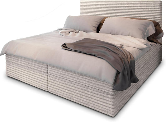 Masseno Boxspringbett PISA – Komplett-Set mit Matratze & Topper, Bettkasten, Polsterbett