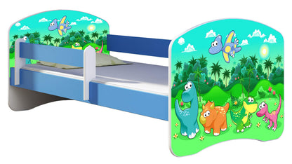 ACMA Kinderbett Jugendbett mit Einer Schublade und Matratze Blau mit Rausfallschutz Lattenrost II 140x70 160x80 180x80 (36 Feuerwehr, 160x80)