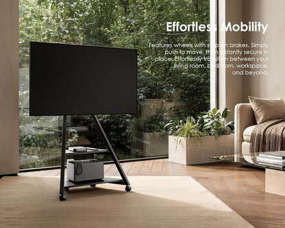 FITUEYES Mobiler TV Ständer mit Rollen für 32–65 Zoll Fernseher