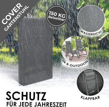 KESSER Gartenstuhl Hochlehner – Klappstuhl Aluminium, Wetterfest, Mit Kopfkissen, Outdoor